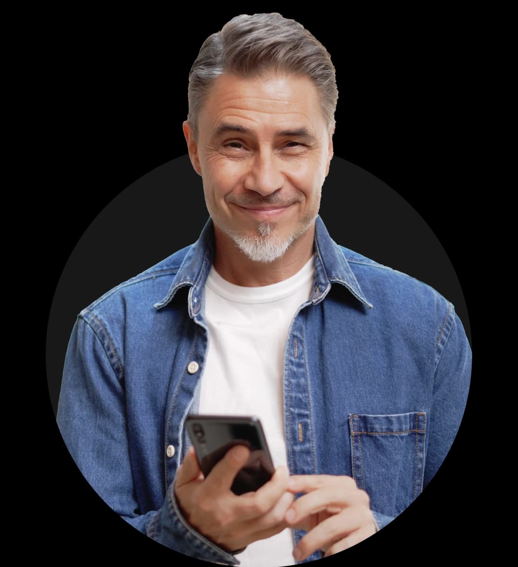 man holding phone